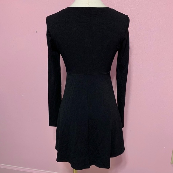 VTG Y2K BCBGMaxAzria Black Long Sleeve Skater Dress S - Picture 3 of 10